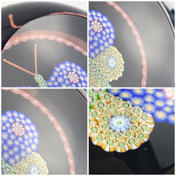 Perthshire 1989B Millefiori Butterfly Garland Faceted Vintage Insect Paperweight - Picture 14 of 15